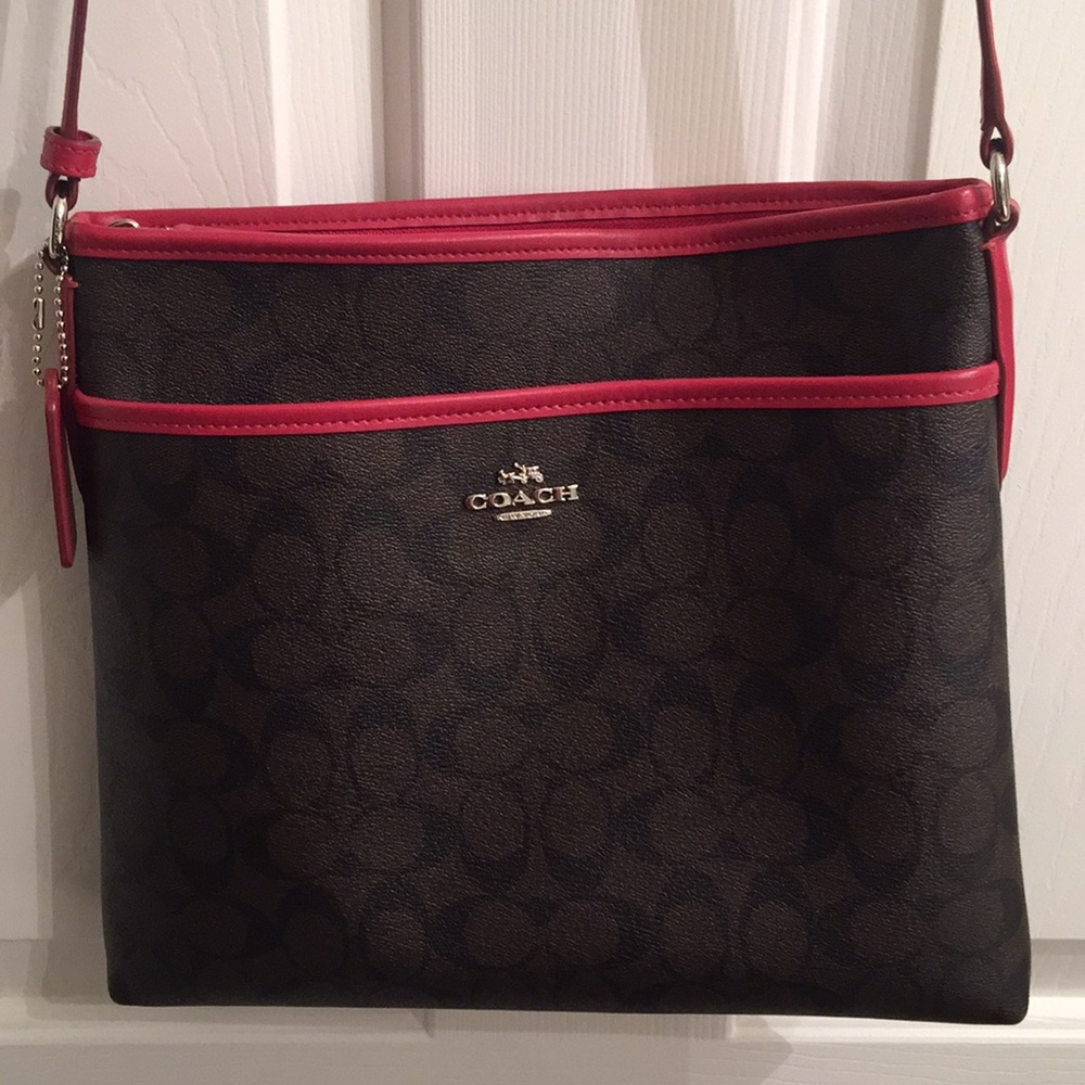 Coach Red and Brown Cross Body Bag